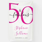 Fifty and Fabulous Pink 50th Birthday Party Banner (Vertikal)