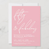 Fifty And Fabulous Pink 50th Birthday Party Einladung (Vorderseite)