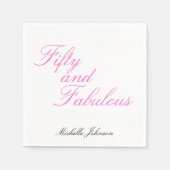 Fifty and Fabulous Pink 50th Birthday Party Serviette (Vorderseite)