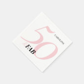 Fifty and Fabulous Pink Bold Birthday Serviette (Ecke)