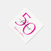 Fifty and Fabulous Pink Script 50th Birthday Party Serviette (Ecke)