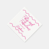 Fifty and Fabulous Pink Script Serviette (Ecke)