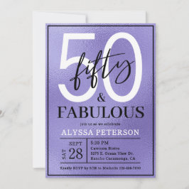 Fifty and Fabulous Purple Script 50th Birthday Einladung