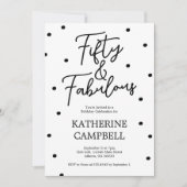 Fifty and Fabulous Script 50th Birthday Einladung (Vorderseite)