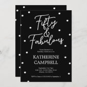 Fifty and Fabulous Script 50th Birthday Einladung (Vorne/Hinten)