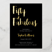 Fifty and Fabulous Script 50th Birthday Party Folieneinladung (Vorderseite)