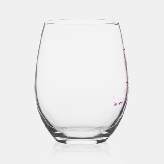 Fifty and Fabulous Script 50th Birthday Party Weinglas Ohne Stiel (Rechts)