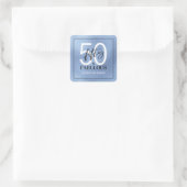 Fifty and Fabulous Script 50th Birthday Quadratischer Aufkleber (Tasche)
