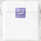 Fifty and Fabulous Script 50th Birthday Quadratischer Aufkleber (Tasche)