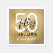 Fifty and Fabulous Script 50th Birthday Serviette (Vorderseite)