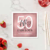 Fifty and Fabulous Script 50th Birthday Serviette (Beispiel)