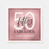 Fifty and Fabulous Script 50th Birthday Serviette (Vorderseite)