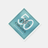 Fifty and Fabulous Script 50th Birthday Serviette (Ecke)