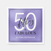 Fifty and Fabulous Script 50th Birthday Serviette (Vorderseite)
