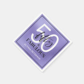 Fifty and Fabulous Script 50th Birthday Serviette (Ecke)