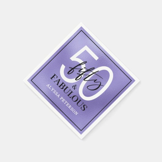 Fifty and Fabulous Script 50th Birthday Serviette (Ecke)