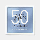 Fifty and Fabulous Script 50th Birthday Serviette (Vorderseite)