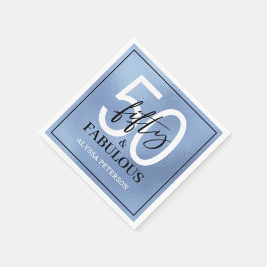 Fifty and Fabulous Script 50th Birthday Serviette (Ecke)