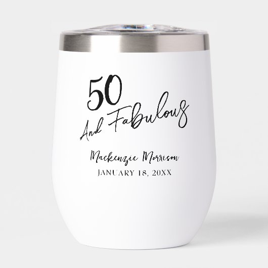 Fifty and Fabulous Script Birthday Party (Vorderseite)