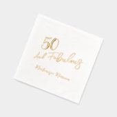Fifty and Fabulous Script Birthday Party Servietten Mit Folie (Links)