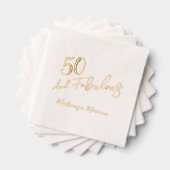 Fifty and Fabulous Script Birthday Servietten Mit Folie (Insitu (Gestapelt))
