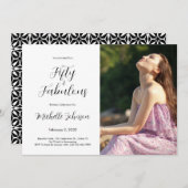 Fifty & Fabulous 50th Birthday Party Einladung (Vorne/Hinten)