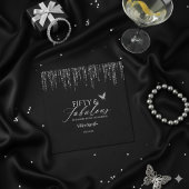 Fifty & Fabulous Black Glam 50th Birthday Serviette