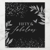 Fifty & Fabulous Black Glam 50th bithday Weinetikett (Einzelnes Label)