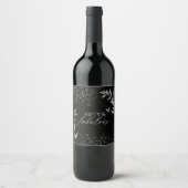 Fifty & Fabulous Black Glam 50th bithday Weinetikett (Vorderseite)