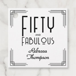 Fifty Fabulous Black White Art Deco 50th Birthday Geschenkanhänger