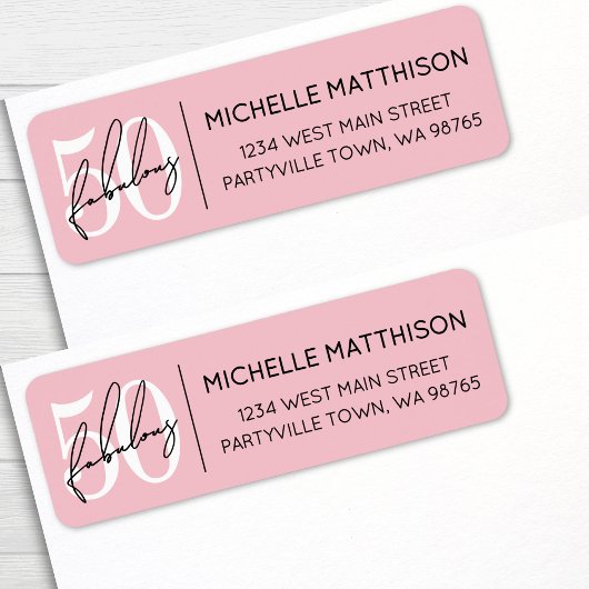 Fifty Fabulous Blush Pink 50th Birthday Address