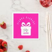 Fifty & FABULOUS! Girly Pink Birthday Party Serviette (Beispiel)