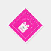 Fifty & FABULOUS Hot Pink 50th Birthday Gift Paper Serviette (Ecke)