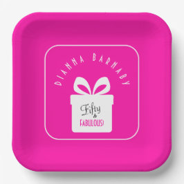 Fifty & FABULOUS! Hot Pink 50th Birthday Party Pappteller