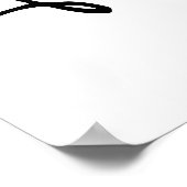 Fifty Fabulous Photo Black White Script Birthday Poster (Ecke)