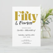 Fifty & Fearless 50th Birthday Invitation Einladung (Stehend Vorderseite)