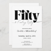 Fifty & Feeling Nifty 50th Birthday Invitation Einladung (Vorne/Hinten)