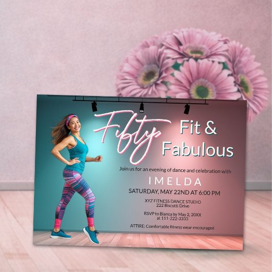 Fifty Fit and Fabulous Invitation Einladung
