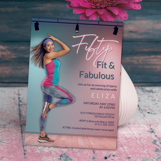 Fifty Fit Fabulous Dance Invitation Einladung
