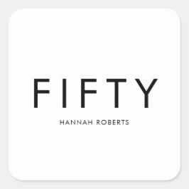 Fifty Name 50th Birthday Party Quadratischer Aufkleber