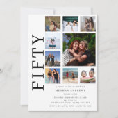 Fifty Photo Collage 50th Birthday Party Invitation Einladung (Vorderseite)