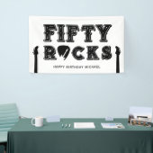 Fifty Rocks Guitar Pick 50th Birthday Party Banner (Messeveranstaltung)