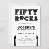 Fifty Rocks Guitar Pick 50th Birthday Party Einladung (Vorderseite)