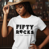 Fifty Rocks Guitar Pick 50th Birthday Party T-Shirt