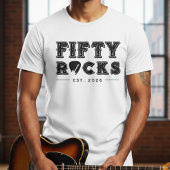 Fifty Rocks Guitar Pick 50th Birthday Party T-Shirt