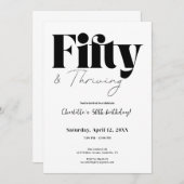Fifty & Thriving 50th Birthday Invitation Einladung (Vorne/Hinten)