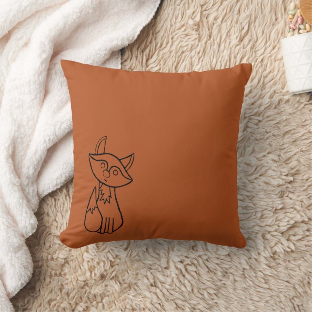 Fig der Fuchs umrandet Wurfkissen Kissen (Decke)