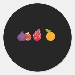 Fig Dragon Fruit Mandarine Fruit Subtile Anti Trum Runder Aufkleber