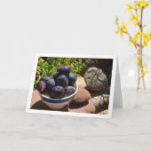 Fig Fruit on Rocks Portrait Karte (Gelbe Blume)
