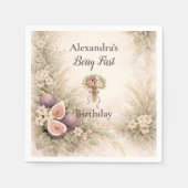 Fig Garden Floral 1. Geburtstag Serviette (Vorderseite)